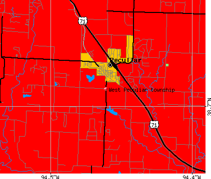 West Peculiar township, MO map