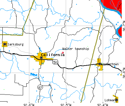 Walker township, MO map