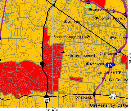 Midland township, MO map
