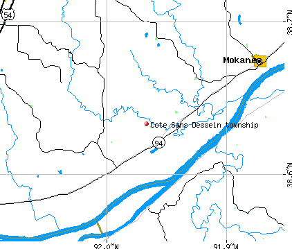 Cote Sans Dessein township, MO map