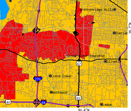Creve Coeur township, MO map