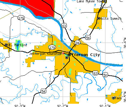 Jefferson township, MO map