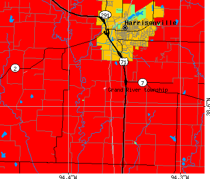 Grand River township, MO map