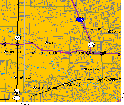 Clayton township, MO map