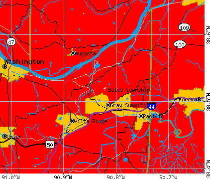 Boles township, MO map