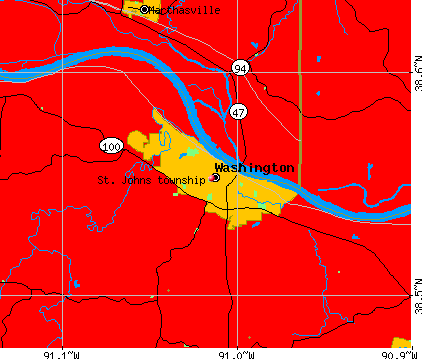 St. Johns township, MO map