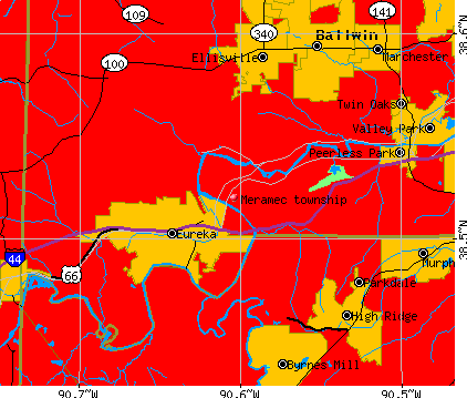 Meramec township, MO map