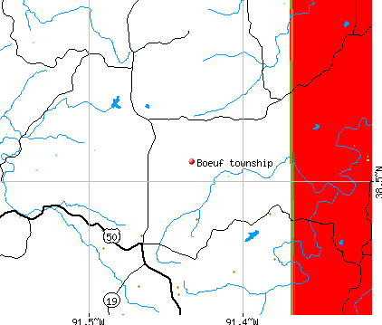 Boeuf township, MO map