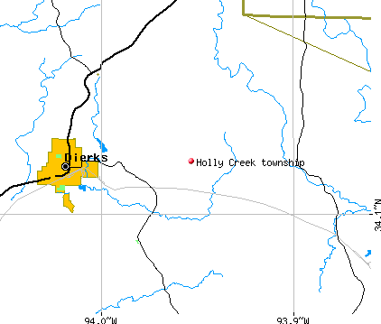 Holly Creek township, AR map
