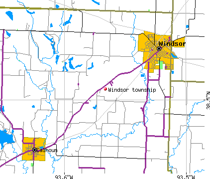 Windsor township, MO map