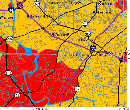 Tesson Ferry township, MO map