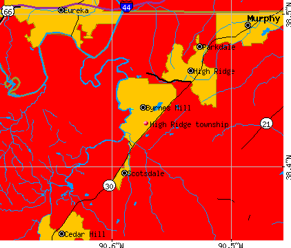 High Ridge township, MO map