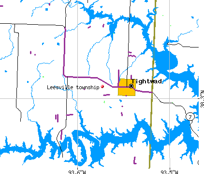 Leesville township, MO map