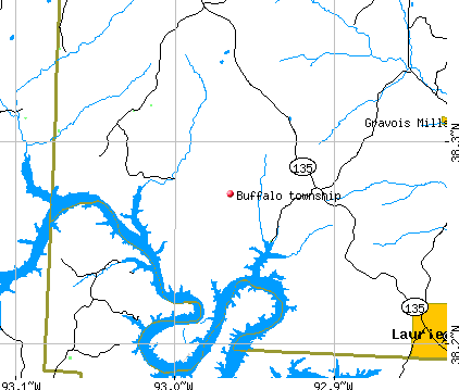 Buffalo township, MO map