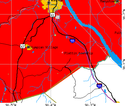 Plattin township, MO map