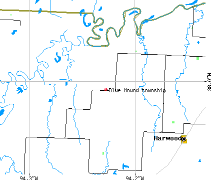 Blue Mound township, MO map
