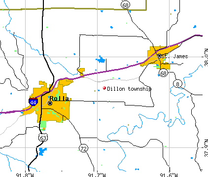 Dillon township, MO map
