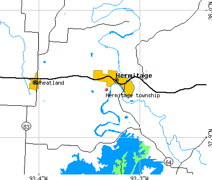 Hermitage township, MO map