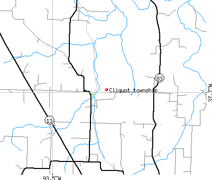 Cliquot township, MO map