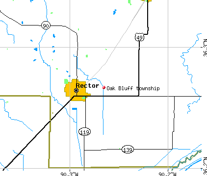 Oak Bluff township, AR map