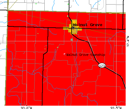 Walnut Grove township, MO map