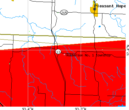 Robberson No. 1 township, MO map