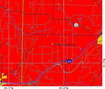 Grant township, MO map