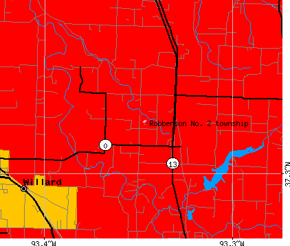Robberson No. 2 township, MO map