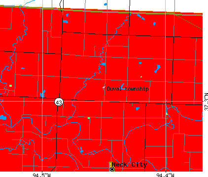 Duval township, MO map