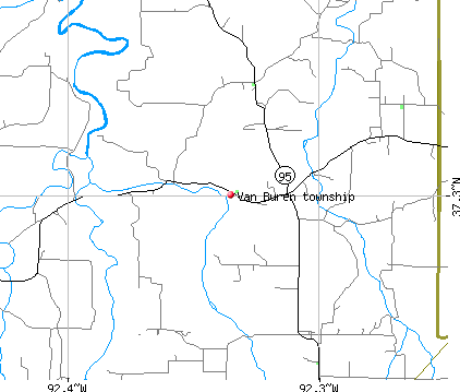 Van Buren township, MO map