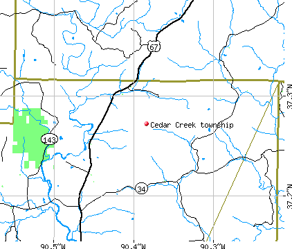 Cedar Creek township, MO map