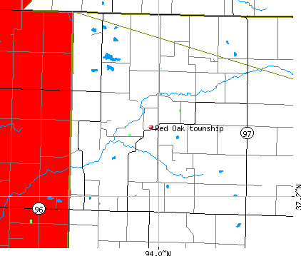 Red Oak township, MO map