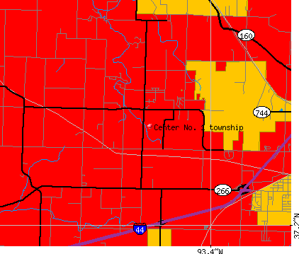 Center No. 1 township, MO map