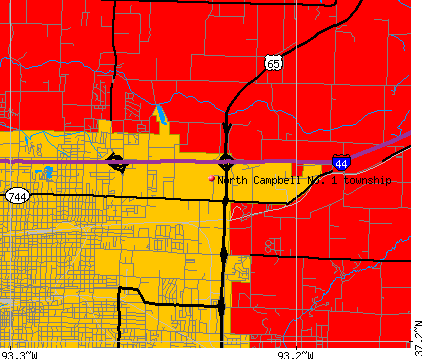 North Campbell No. 1 township, MO map