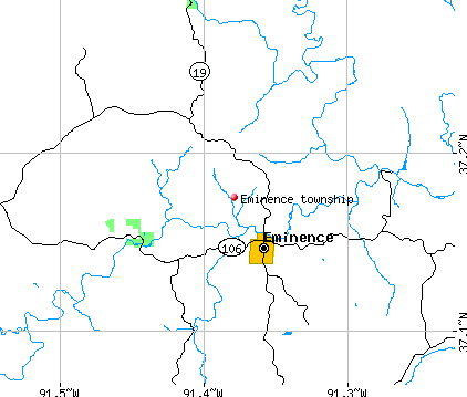 Eminence township, MO map