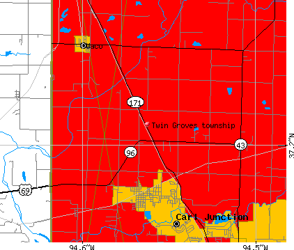Twin Groves township, MO map