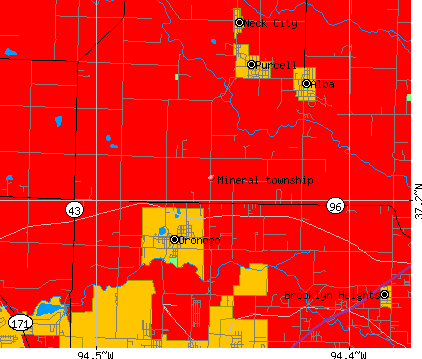 Mineral township, MO map