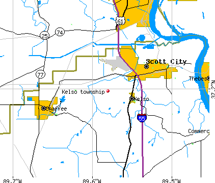 Kelso township, MO map