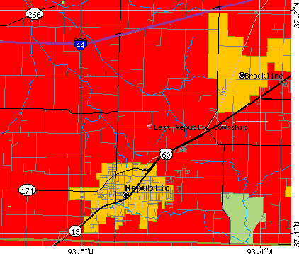 East Republic township, MO map