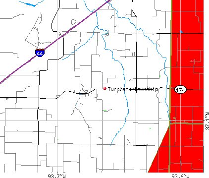 Turnback township, MO map