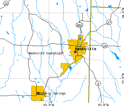 Nashville township, AR map