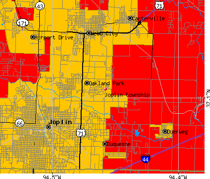 Joplin township, MO map