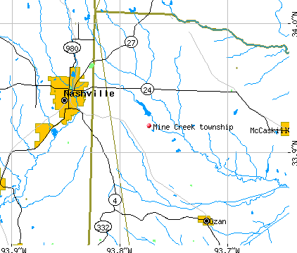 Mine Creek township, AR map