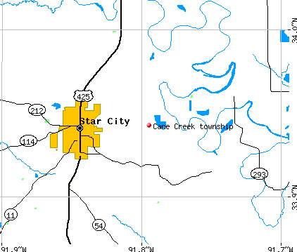 Cane Creek township, AR map