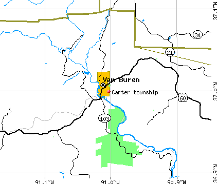 Carter township, MO map