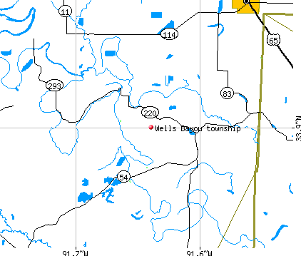 Wells Bayou township, AR map