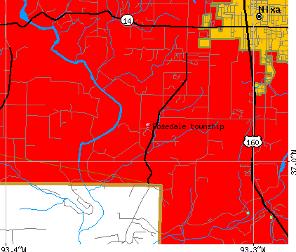 Rosedale township, MO map