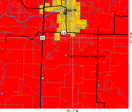 East Finley township, MO map