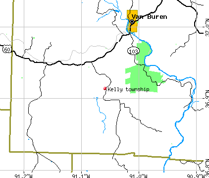 Kelly township, MO map