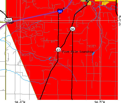 Five Mile township, MO map